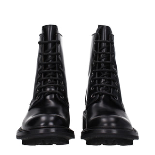 Schwarze Leder-Stiefeletten