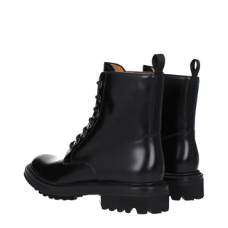 Schwarze Leder-Stiefeletten