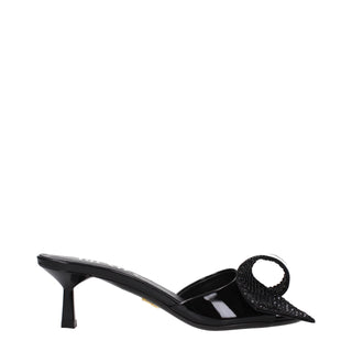 Schwarze Ledersandalen