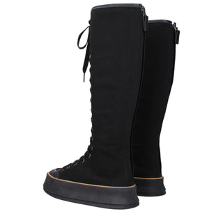 Botas negras de tela con cordones