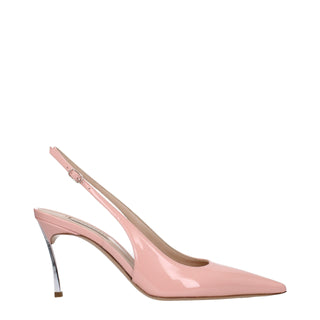 Pinkfarbene Leder-High-Heel-Pumps
