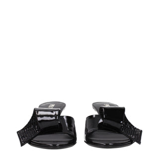 Schwarze Ledersandalen