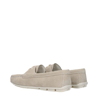 Gray Leather Slip-On Loafers