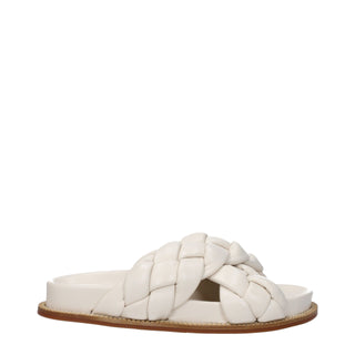 Beige Lederhausschuhe