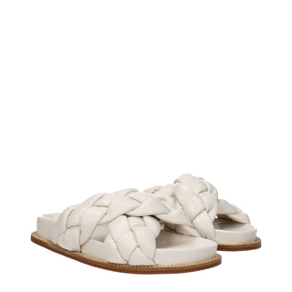 Beige Lederhausschuhe
