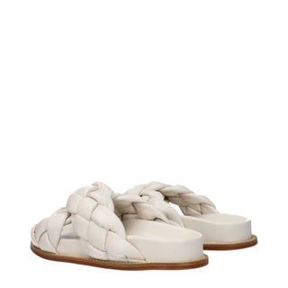 Beige Lederhausschuhe