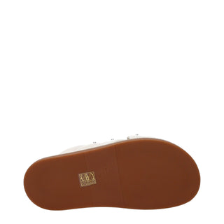 Beige Lederhausschuhe