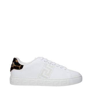 Weiße Low-Top-Sneaker aus Leder