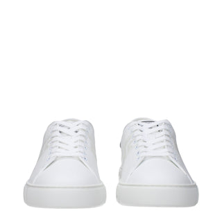 Weiße Low-Top-Sneaker aus Leder