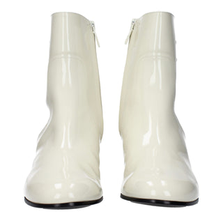 Beige Leather Ankle Boots