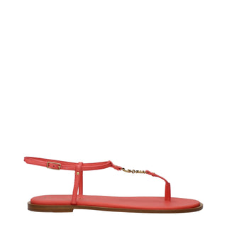 Sandalias tipo chancla de cuero rosa