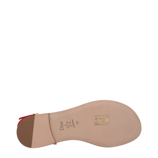 Sandalias tipo chancla de cuero rosa