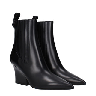 Botines de cuero negro