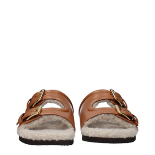 Zapatillas de cuero marrón