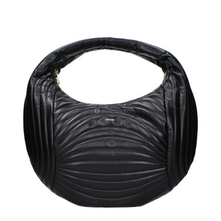 Schwarze Lederhandtasche