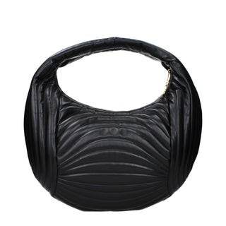 Schwarze Lederhandtasche