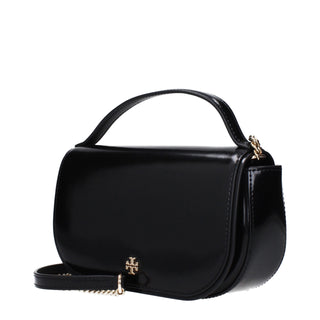 Schwarze Lederhandtasche