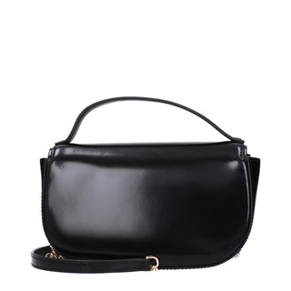 Schwarze Lederhandtasche