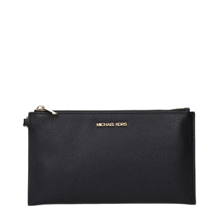 Schwarze Lederclutch