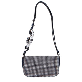 Blue Fabric Shoulder Bag