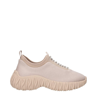 Beige Stoff-Sneakers