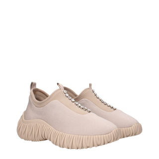 Beige Stoff-Sneakers