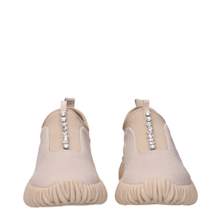 Beige Stoff-Sneakers