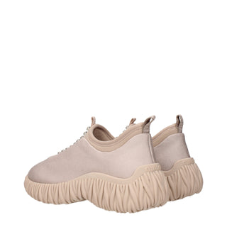 Beige Stoff-Sneakers