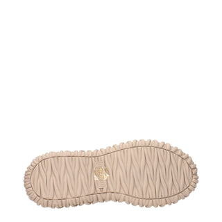 Beige Stoff-Sneakers
