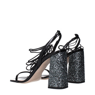 Black Leather Platform Sandals