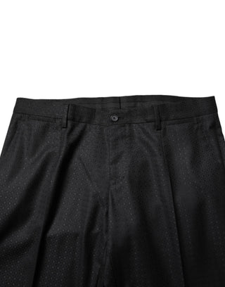 Traje de dos piezas de jacquard negro de un solo botón