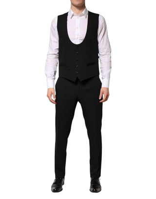Black Wool 3 Piece Single Breasted Suit