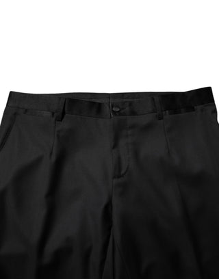 Traje de dos piezas de lana negra para hombre de un solo botón