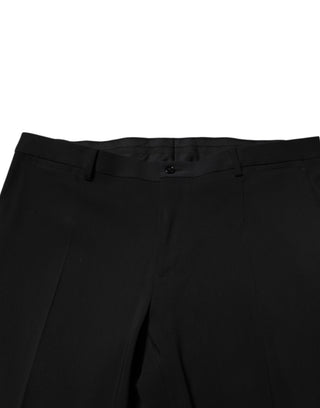 Traje de dos piezas negro de algodón de un solo botón