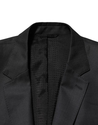 Dark Gray Wool Single Breasted 2 Piece Suit