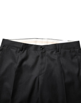 Dark Gray Wool Single Breasted 2 Piece Suit