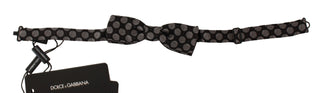 Pajarita de Seda Marrón con Lunares Jacquard para Hombre