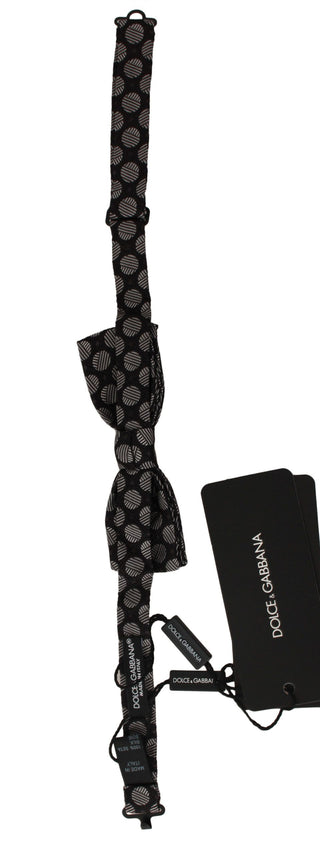 Pajarita de Seda Marrón con Lunares Jacquard para Hombre