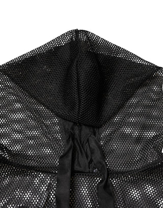 Suéter con capucha transparente negro
