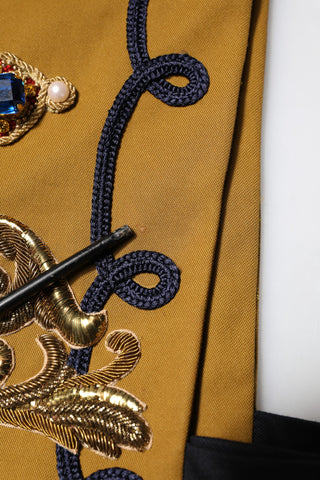 Chaleco chaqueta de pasarela amarillo con cruz de cristal