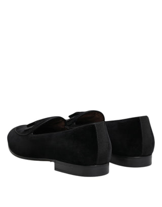 Black Velvet Loafers Formal Men Dress Shoes