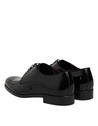 Black Leather Lace Up Men Derby Formal Shoes