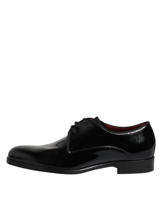 Black Leather Lace Up Men Derby Formal Shoes