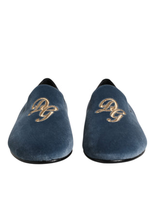 Blue Velvet DG Logo Loafers Formelle Schuhe