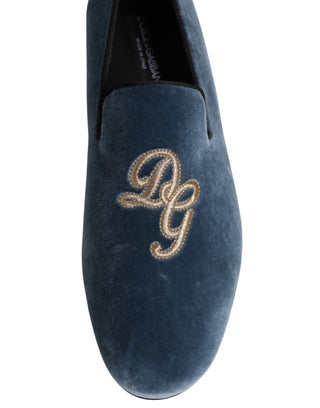 Blue Velvet DG Logo Loafers Formelle Schuhe