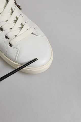 White Silver Sacred Heart Men Sneakers Shoes