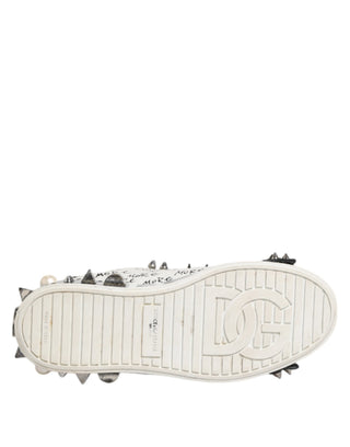 Schwarz Weiße Nietbesetzte Low Top Sneakers Schuhe