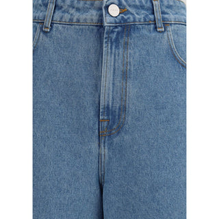 Blaue Relaxed Fit Jeans aus Baumwolle