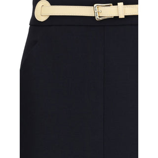 Black Wool Oves Aries Midi Skirt