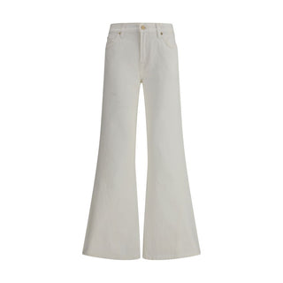 Beige ausgestellte Jeans aus Baumwolle